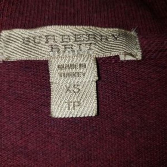 Burberry Brit Burgundy Honeycomb Knit Polo tshirt - Picture 3 of 11